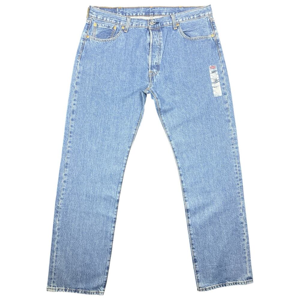 Men’s Levi’s 501 Original Fit Blue Denim Jeans W38 L34 Button Fly
